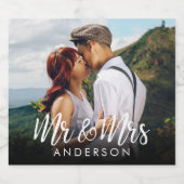 カスタムきらめくワ結婚イン写真 スパークリングワインラベル (シングルラベル)