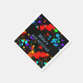 カスタムこうもり/バー(ユダヤ教の)バル・ミツバー、絵を描(ばちゃばちゃ)跳ねる スタンダードカクテルナプキン (角)