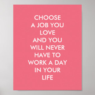 カスタムことわざ感動的引用文ピンク ポスター