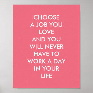 カスタムことわざ感動的引用文ピンク ポスター