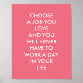 カスタムことわざ感動的引用文ピンク ポスター (正面)