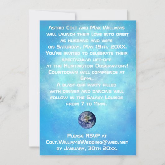 「カスタムこの世から」結婚式招待状 招待状 (裏面)