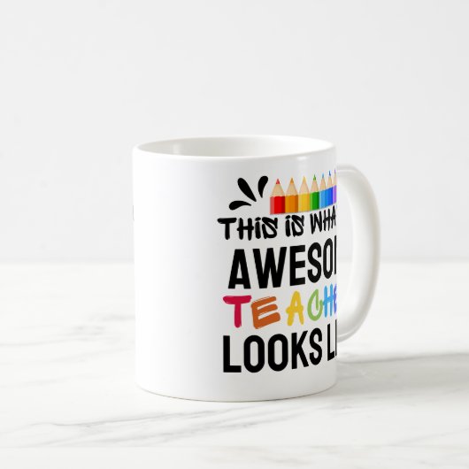 カスタムこれが先生の素晴らし様子 コーヒーマグカップ (正面右)