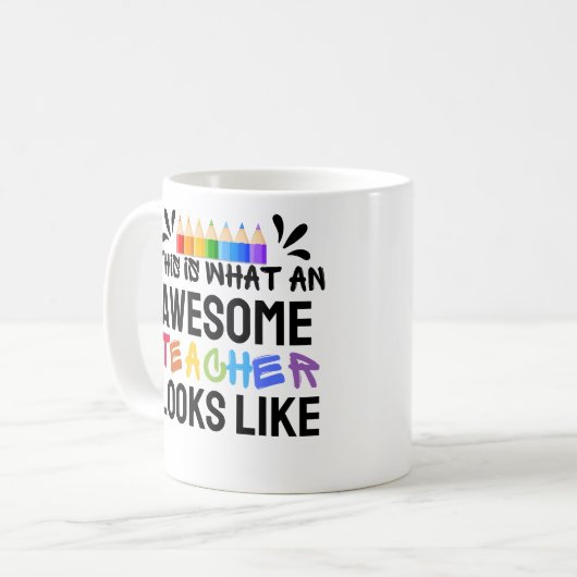 カスタムこれが先生の素晴らし様子 コーヒーマグカップ (正面左)