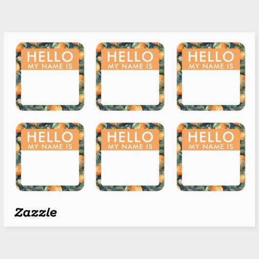 カスタムこんにちは私の名前はステッカー スクエアシール (シート)