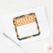 カスタムこんにちは私の名前はステッカー スクエアシール (封筒)