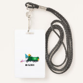 カスタムごみトラック誕生日パーティーパスお願い バッジ (裏面ランヤード)