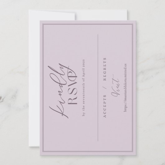 カスタムご注文RSVPイマニ&ダコタ 招待状 (正面)