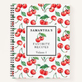 カスタムさくらんぼパターンレシピ ノートブック (正面)