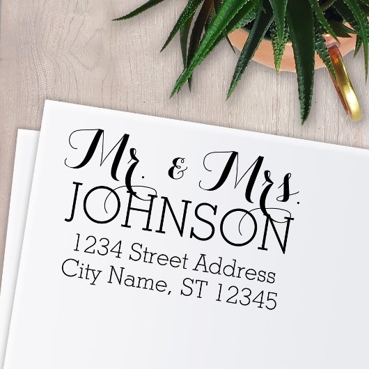 カスタムさんミセス・ファミリーの名前と差出人住所 セルフインキングスタンプ