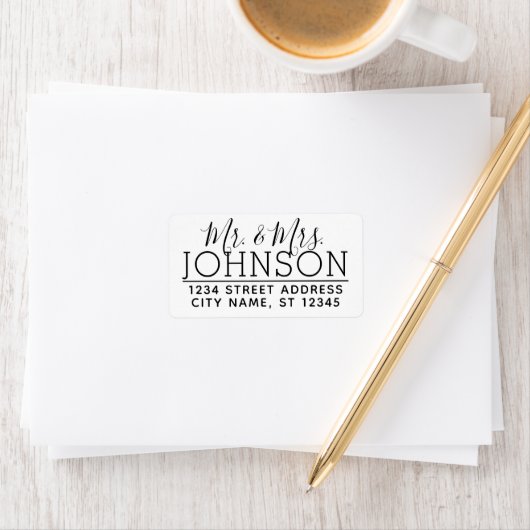 カスタムさんミセス・ファミリーの名前と差出人住所 ラベル (インサイチュ)