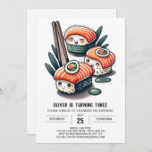 カスタムすし干誕生日 招待状 (正面/裏面)