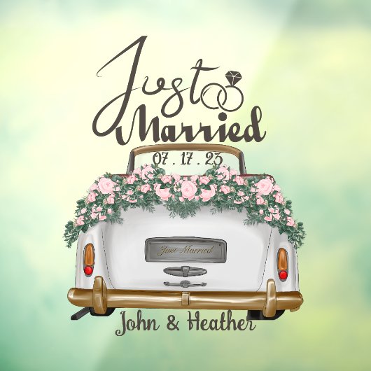 カスタムたった今結婚しました結婚ズ ウィンドウサイン (シート3)