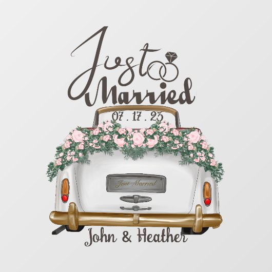 カスタムたった今結婚しました結婚ズ ウィンドウサイン (シート)