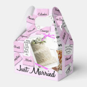 カスタムたった今結婚しました結婚式の引き出物ボックス フェイバーボックス (裏面サイド)