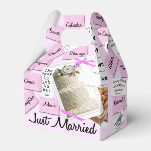 カスタムたった今結婚しました結婚式の引き出物ボックス フェイバーボックス (裏面サイド)