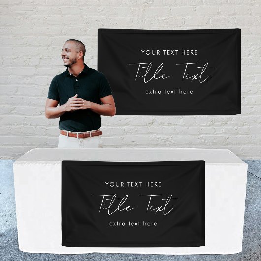 カスタムつるのバナーの印モダン刷の黒 横断幕