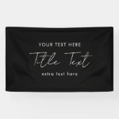 カスタムつるのバナーの印モダン刷の黒 横断幕 (横)