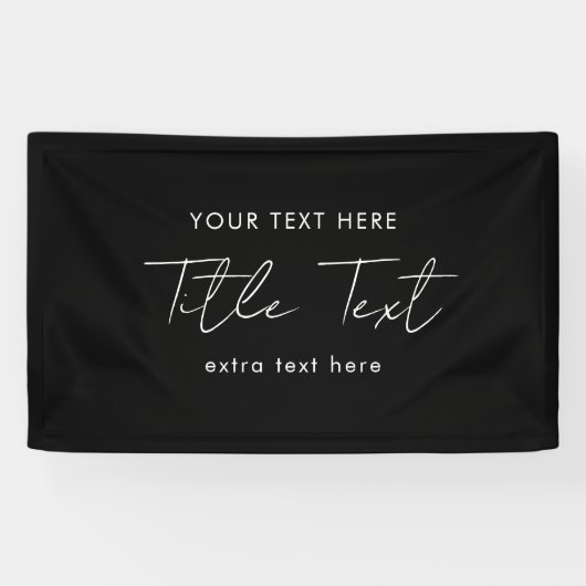 カスタムつるのバナーの印モダン刷の黒 横断幕 (横)