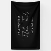 カスタムつるのバナーの印モダン刷の黒 横断幕 (縦)