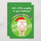 カスタムでいけないサンタのクリスマスのパーティの招待状 招待状 (正面/裏面)