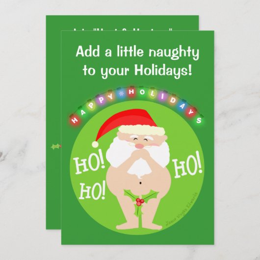 カスタムでいけないサンタのクリスマスのパーティの招待状 招待状 (正面/裏面)