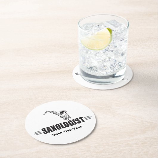 カスタムでおもしろいなサクソフォーン ラウンドペーパーコースター (インサイチュ)