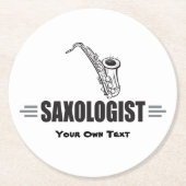 カスタムでおもしろいなサクソフォーン ラウンドペーパーコースター (正面)