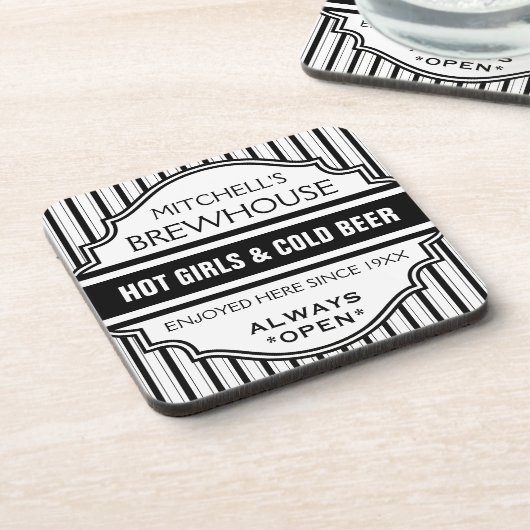 カスタムでおもしろいな家のバーのBrewhouseの印のコースター コースター (左側)