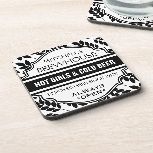カスタムでおもしろいな家のバーのBrewhouseの印のコースター コースター (左側)
