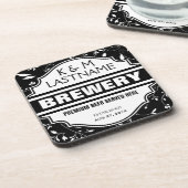 カスタムでおもしろいな家の醸造業者ビール印 コースター (左側)