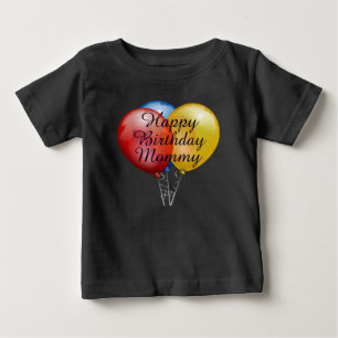 カスタムでかわいいハッピーバースデーのお母さんのベビーのワイシャツ ベビーTシャツ