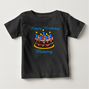 カスタムでかわいいハッピーバースデーのお母さんのベビーのワイシャツ ベビーTシャツ