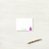 カスタムでかわいいピンクのフクロウの漫画のポスト・イット ポストイット (デスク上)