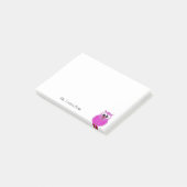 カスタムでかわいいピンクのフクロウの漫画のポスト・イット ポストイット (アングル)