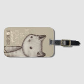 カスタムでかわいい猫のイラストレーションの足 ラゲッジタグ (正面横)