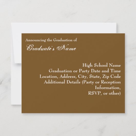 カスタムでかわいい花の卒業の発表 招待状 (裏面)