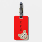 カスタムでかわいく予測できないテディー・ベア ラゲッジタグ (裏面縦)