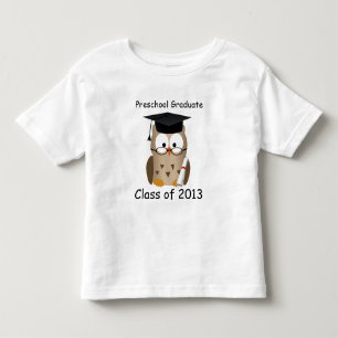 カスタムでかわいく賢いフクロウの幼稚園の卒業生はワイシャツをからか トドラーTシャツ