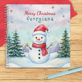 カスタムできる雪だるまのクリスマス子供デザイン ノートブック