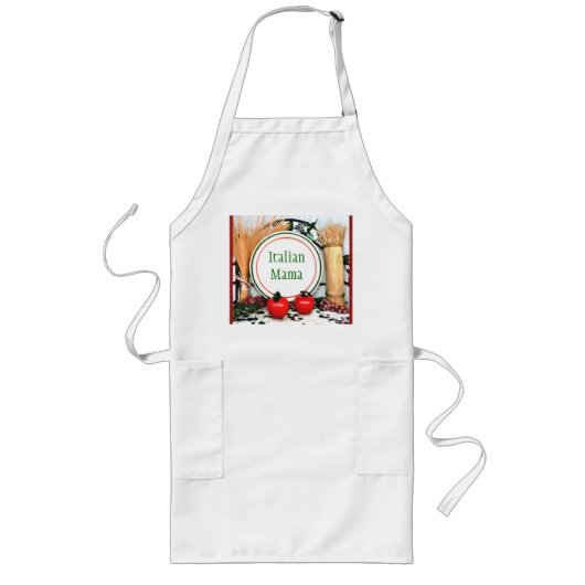 カスタムでイタリアンなお母さんのエプロン ロングエプロン (正面)