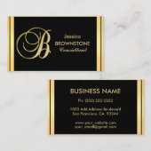 カスタムでエレガントでモノグラムのな金ゴールドのドイツ体「B 名刺 (正面/裏面)
