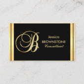 カスタムでエレガントでモノグラムのな金ゴールドのドイツ体「B 名刺 (正面)