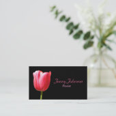 カスタムでエレガントで独身のなチューリップの茎 名刺 (スタンド正面)