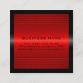 カスタムでエレガントで赤いステンレス製の金属 スクエア名刺 (裏面)