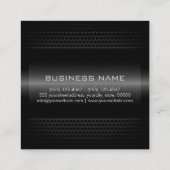 カスタムでエレガントで黒いステンレス製の金属 スクエア名刺 (裏面)