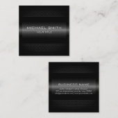 カスタムでエレガントで黒いステンレス製の金属 スクエア名刺 (正面/裏面)