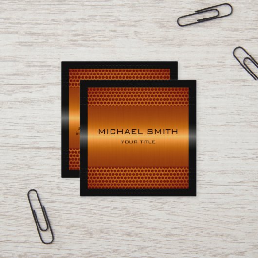 カスタムでエレガントなオレンジステンレス製の金属 スクエア名刺 (正面/裏面インサイチュ)