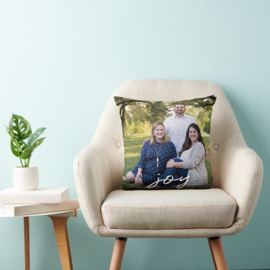 カスタムでエレガントな喜びはクリスマス家族写真の2味方しました クッション (椅子)