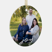カスタムでエレガントな喜びはクリスマス家族写真の2味方しました セラミックオーナメント (右)